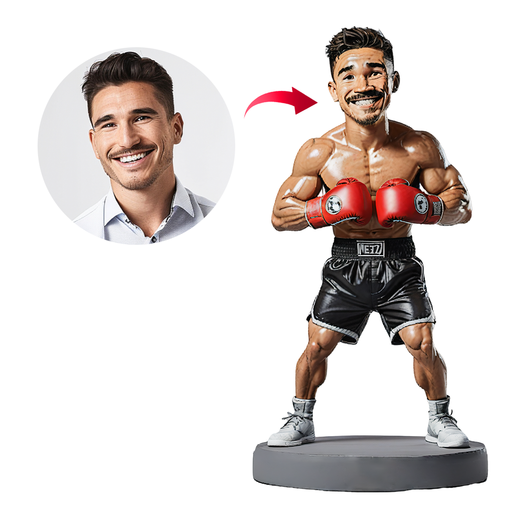 Custom Boxer Bobblehead, Custom Boxing Coach Bobblehead, Custom Sanda Player Bobbleheads